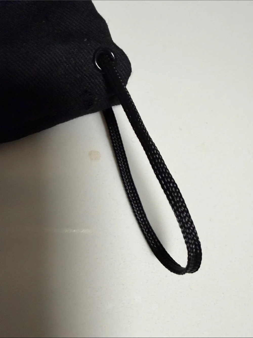 Saint Laurent Black and White Logo Drawstring Pouch